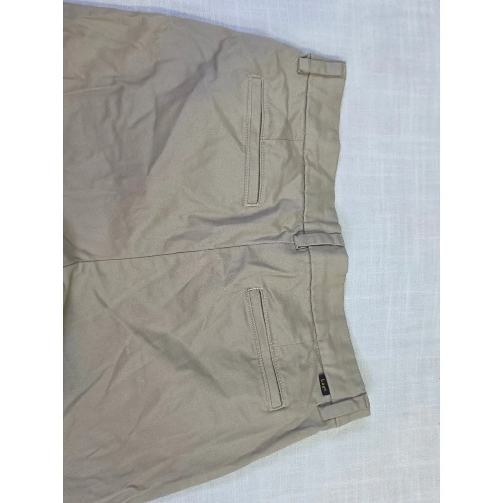 Lee Mens Khaki Chino Pants Straight Leg Tan Flat Front Stretch Trousers 34x34